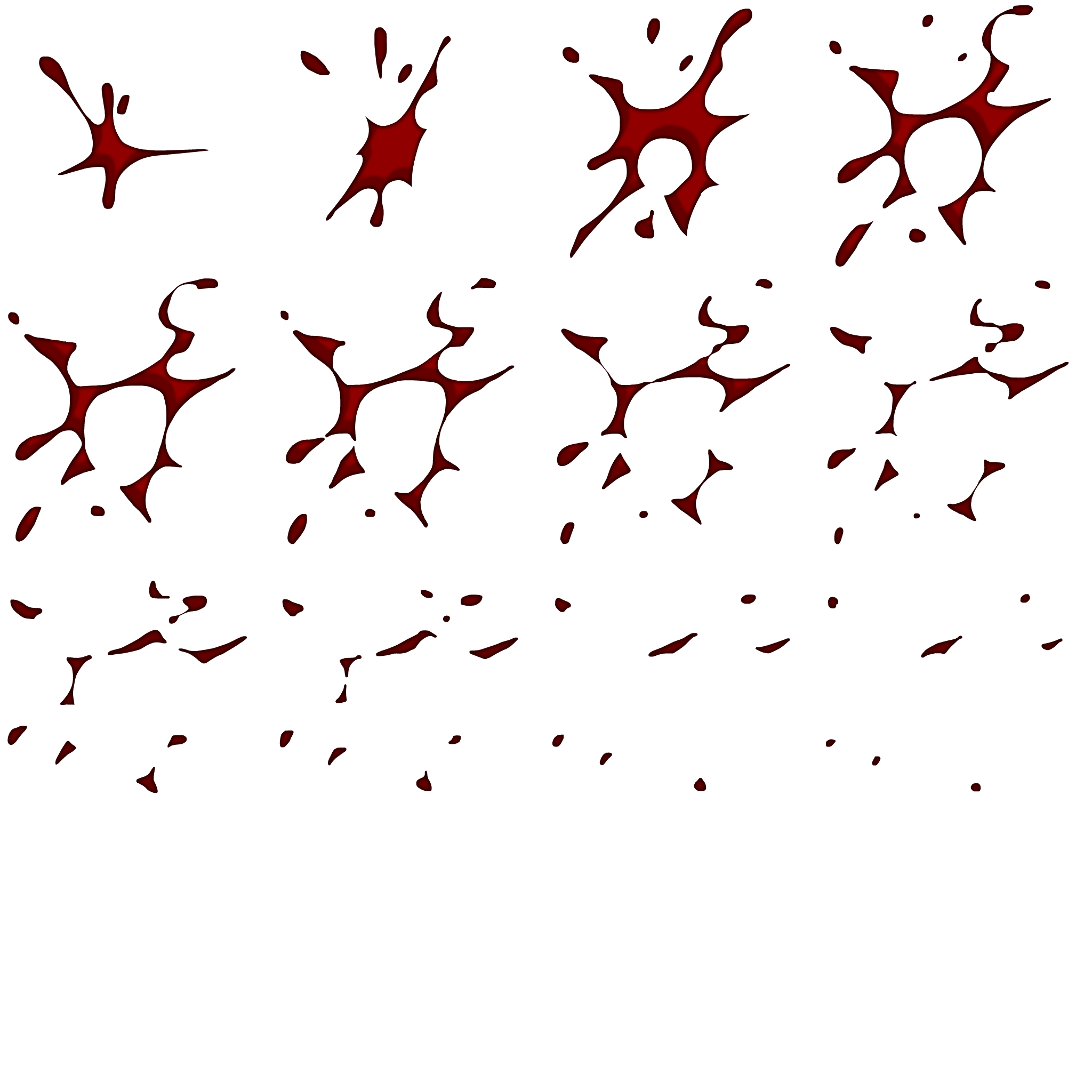 Blood splash sprite sheet