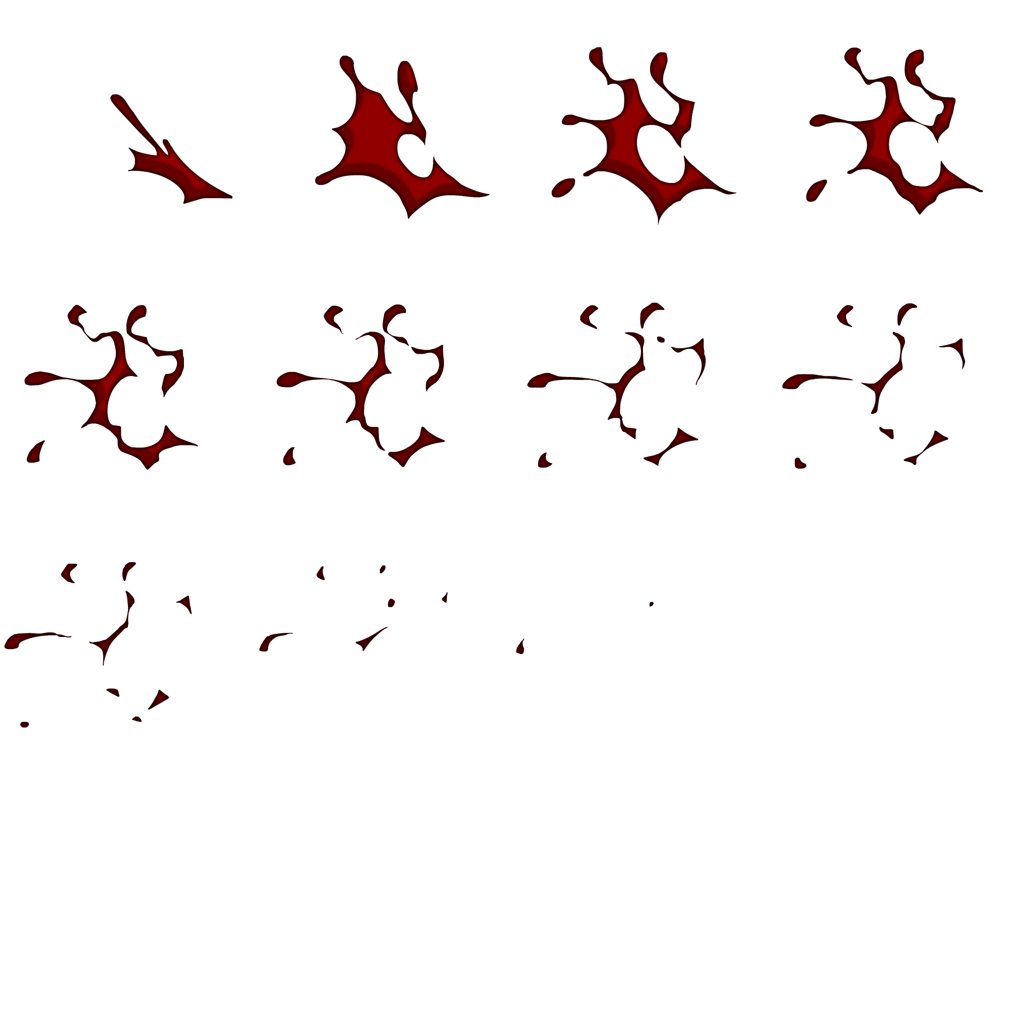 Blood splash sprite sheet